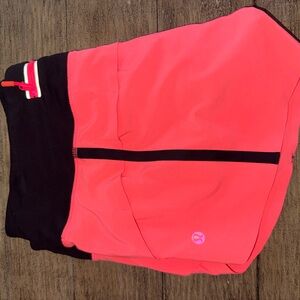 lululemon athletica coral and Black Athletic Shorts